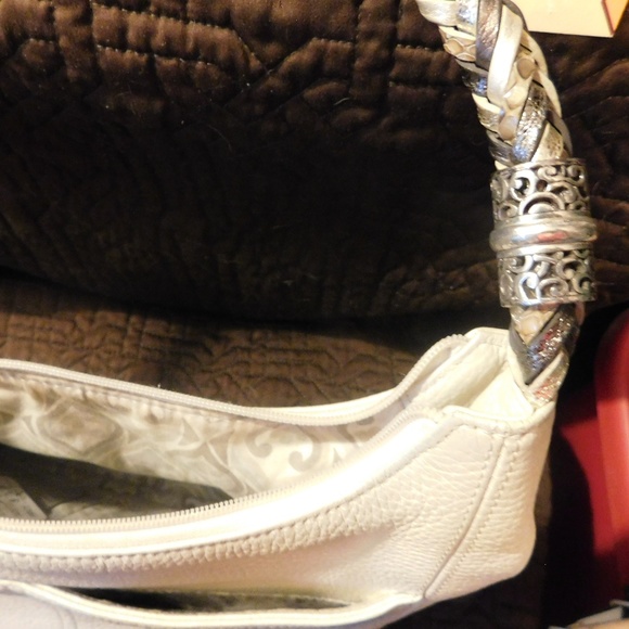 Brighton Barbado Pebbled White Leather Handbag